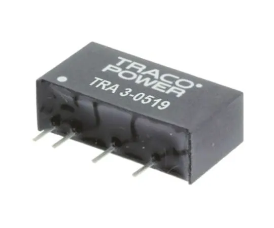 64-0607-12　TRACOPOWER TRA 3 3W Isolated DC-DC Converter Through Hole, Voltage in 10.8 → 13.2 V dc, Voltage out 9V dc　TRA 3-1219