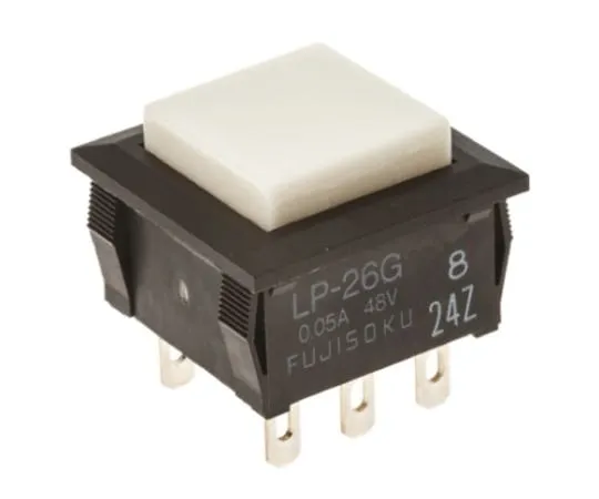 64-0559-14　Copal Electronics Push Button Switch 50 mA @ 48 V ac/dc Momentary Panel Mount　LP2S-26G-W-Z