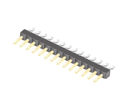 64-0582-59　Samtec TSM, 14 Way, 1 Row, Right Angle Pin Header　TSM-114-01-L-SH