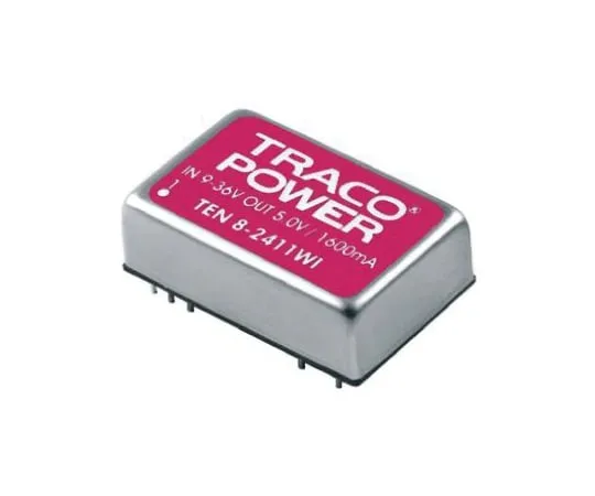 64-0441-75　TRACOPOWER TEN 8WI 8W Isolated DC-DC Converter Through Hole, Voltage in 43 → 160 V dc, Voltage out 3.3V dc　TEN 8-7210WI