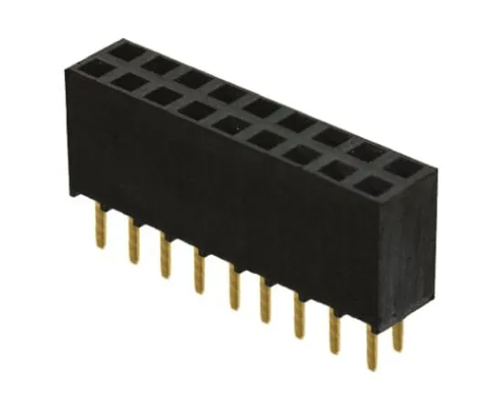 64-0580-63　Samtec SSW Series 2.54mm Pitch 18 Way 2 Row Straight PCB Socket, Through Hole, Solder Termination　SSW-109-02-G-D