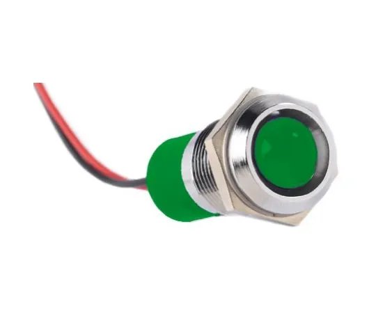 64-0410-01　RS PRO Green Indicator, 12 V dc, 14mm Mounting Hole Size, Lead Wires Termination, IP67　722-7384
