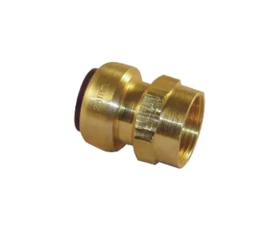 64-0352-09　Pegler Yorkshire Straight Brass Push Fit Fitting 15mm 1/2 in G Female　65206