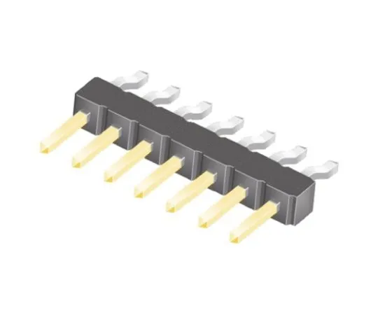 64-0582-28　Samtec TSM, 7 Way, 1 Row, Right Angle Pin Header　TSM-107-01-L-SH