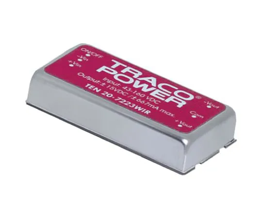 64-0442-10　TRACOPOWER TEN 20WIR 20W Isolated DC-DC Converter Through Hole, Voltage in 9 → 36 V dc, Voltage out 15V dc　TEN 20-2413WIR