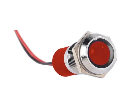 64-0409-99　RS PRO Red Indicator, 12 V dc, 14mm Mounting Hole Size, Lead Wires Termination, IP67　722-7381