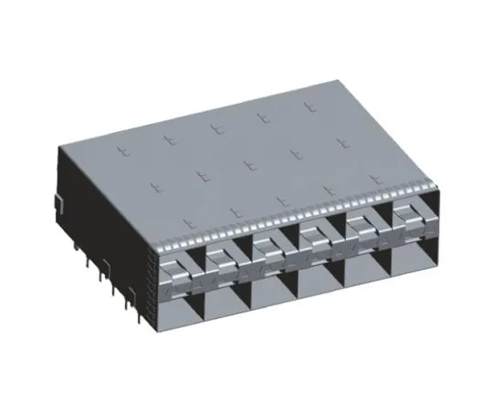 64-0535-84　TE Connectivity SFP+ Series 20 Way 2 x 6 Port Male Straight SFP+ Cage Assembly Press-In Termination With Light Pipe　2007562-5