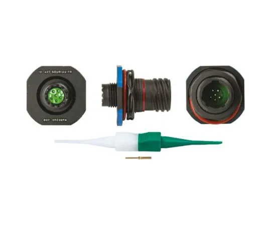 64-0573-87　Souriau 8D Series, 6 Way Panel Mount MIL Spec Circular Connector Receptacle, Pin Contacts,Shell Size 09, Screw　8D709Z35PN