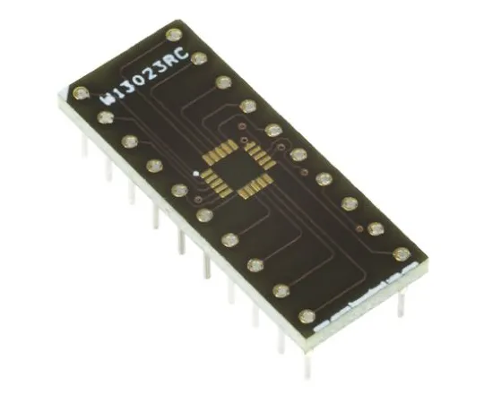 64-0478-12　Winslow Straight Through Hole Mount 0.65 mm, 2.54 mm Pitch IC Socket Adapter, 20 Pin Female QFN to 20 Pin Male DIP　W13090RC