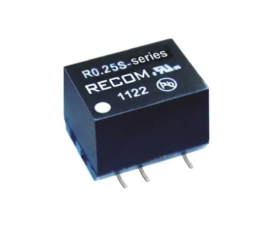 64-0469-40　Recom R0.25S 0.25W Isolated DC-DC Converter Surface Mount, Voltage in 21.6 → 26.4 V dc, Voltage out 12V dc　R0.25S-2412