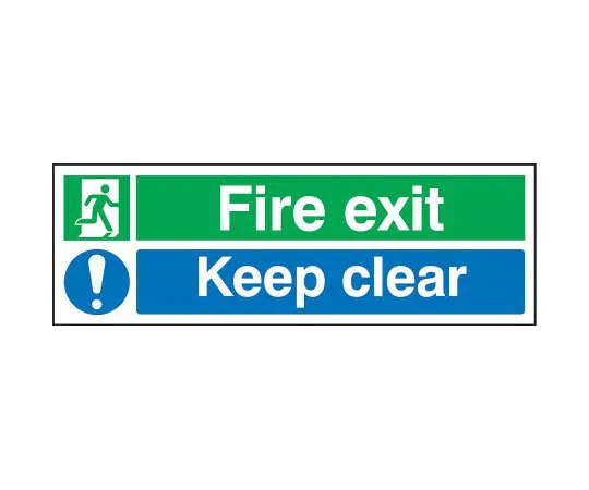 64-0566-63　RS PRO Plastic Fire Safety Sign, Fire Exit Left Sign With English Text, 450 x 150mm　763-1825