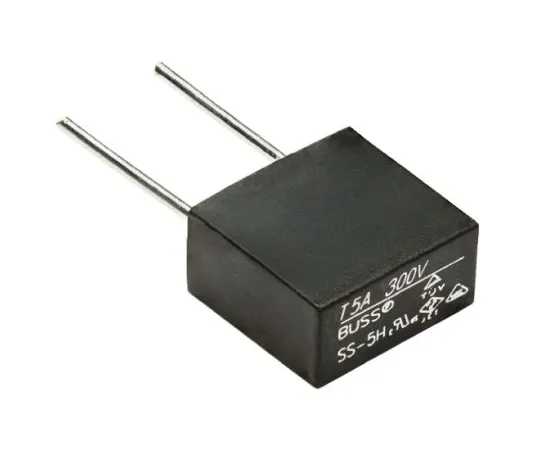 64-0601-59　Cooper Bussmann 500mA Radial T Non-Resettable Wire Ended F***, 250V ac　SS-5-500MA-BK