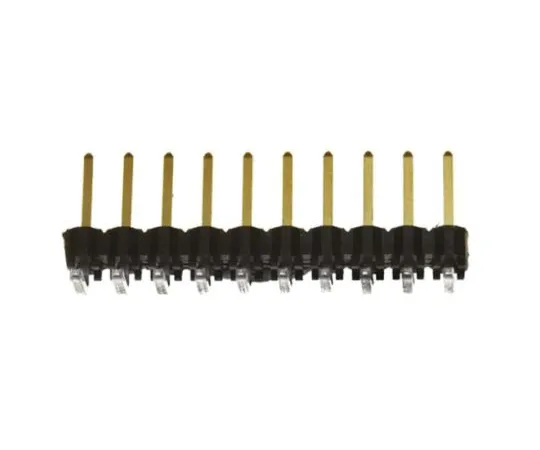 64-0590-90　Samtec TSW, 10 Way, 1 Row, Right Angle Pin Header　TSW-110-08-L-S-RA