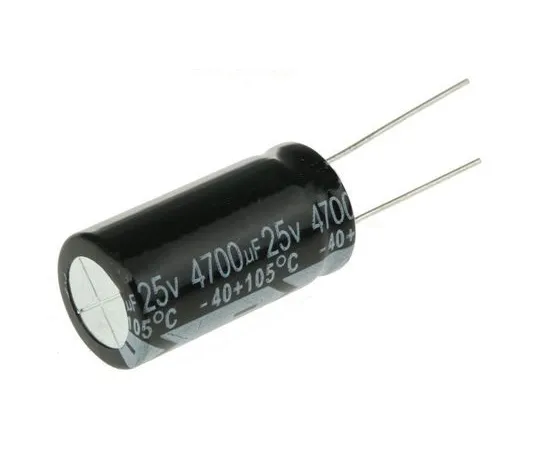 64-0345-04　RS PRO 4700μF 25V dc Aluminium Electrolytic Capacitor, Through Hole 16 (Dia.) x 31mm +105°C 16mm 7.5mm 31mm　170-1208