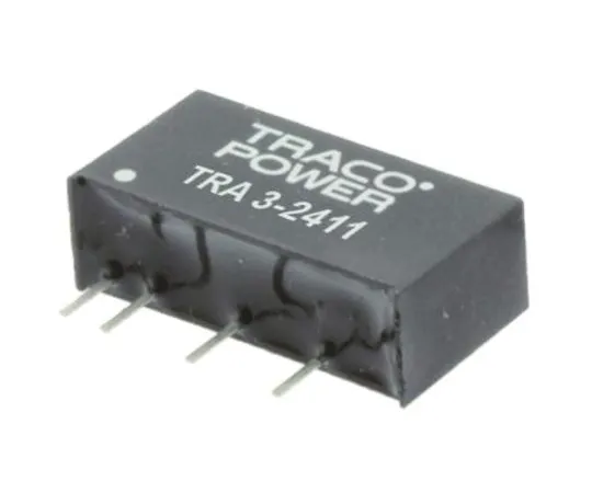 64-0607-20　TRACOPOWER TRA 3 3W Isolated DC-DC Converter Through Hole, Voltage in 21.6 → 26.4 V dc, Voltage out 15V dc　TRA 3-2413