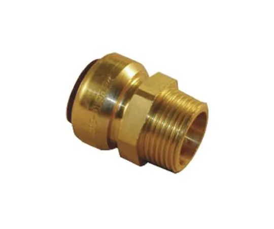 64-0352-04　Pegler Yorkshire Straight Brass Push Fit Fitting 15mm 1/2 in R Male　65267