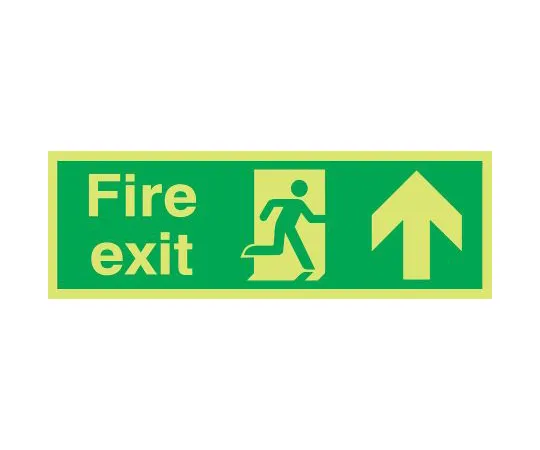 64-0566-83　RS PRO Plastic Fire Safety Sign, Fire Exit Up Sign With English Text Self-Adhesive, 450 x 150mm　763-1948