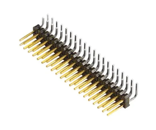 64-0591-18　Samtec TSW, 40 Way, 2 Row, Right Angle Pin Header　TSW-120-08-L-D-RA