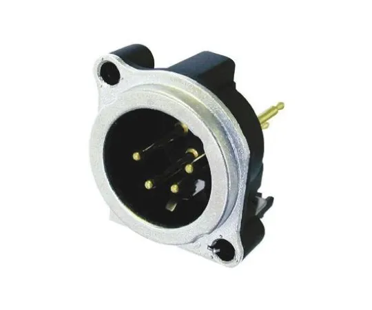 64-0387-20　Neutrik 4 Way PCB Mount XLR Connector, Male, Gold Cobalt over Enickel Plated Contacts, 50 V　NC4MBV