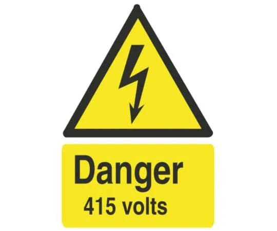 64-0635-25　RS PRO Electricity Danger Label (English), Black/White/Yellow Self-Adhesive Vinyl　776-0964