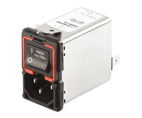 64-0604-59　Male C14 IEC Filter Panel Mount 5 x 20mm,Solder, Spade,Rated At 6A,250 V ac Operating Frequency 50 → 400Hz　FN9289B-6-06