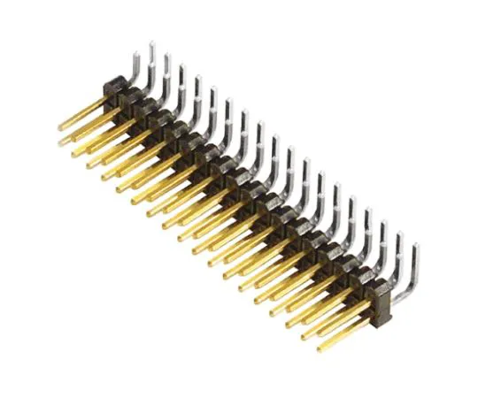 64-0591-14　Samtec TSW, 36 Way, 2 Row, Right Angle Pin Header　TSW-118-08-L-D-RA