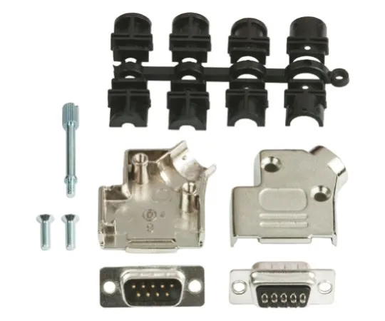 64-0583-04　25 Way D-Sub Plug Connector Kit With Contact Insert, D-sub Plug Connector, Hood, UNC 4-40 Thumb Screws　D45ZK25-DB25P-K