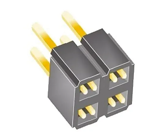 64-0594-81　Samtec SLW Series 2.54mm Pitch 4 Way 2 Row Straight PCB Socket, Through Hole, Solder Termination　SLW-102-01-G-D