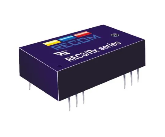 64-0610-23　Recom REC3 3W Isolated DC-DC Converter Through Hole, Voltage in 18 → 72 V dc, Voltage out ±15V dc　REC3-4815DRWZ/H2/A