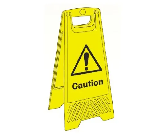 64-0567-07　RS PRO General danger Folding Sign (English), Black/Yellow PVC　763-2178