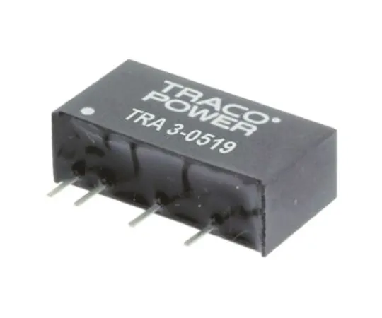 64-0607-08　TRACOPOWER TRA 3 3W Isolated DC-DC Converter Through Hole, Voltage in 4.5 → 5.5 V dc, Voltage out 12V dc　TRA 3-0512