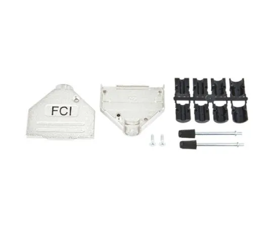 64-0469-56　Amphenol FCI 8655MH Series Die Cast Zinc D-sub Connector Backshell, 25 Way, Strain Relief　8655MH2502BKLF