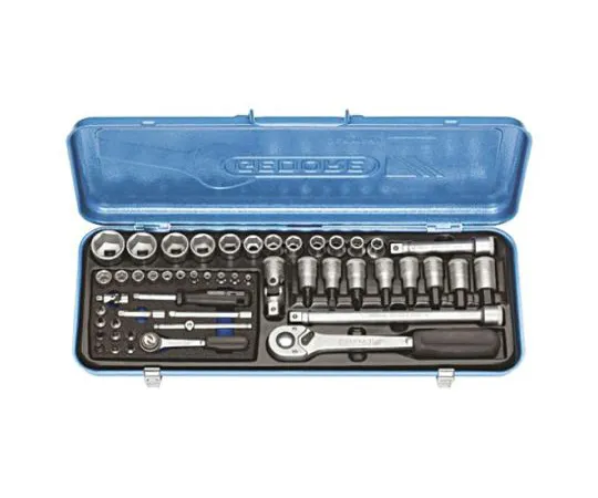 64-0619-51　Gedore 19 V20U-10, 50 Piece Socket Set 1/2 in, 1/4 in Square Drive　19 V20U-10