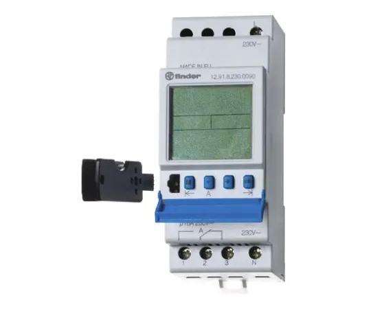 64-0545-08　1 Channel Digital DIN Rail Switch Measures Minutes, 230 V ac　12.91.8.230.0090