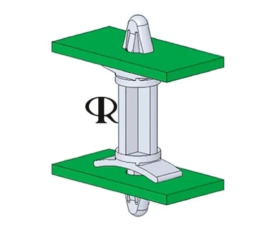 64-0408-38　DLCBS-12-01, 19.1mm High Nylon Locking PCB Support Pillar With 4mm PCB Hole and 4mm Chassis Hole　DLCBS-12-01