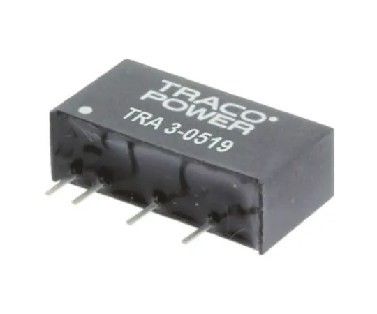 64-0607-09　TRACOPOWER TRA 3 3W Isolated DC-DC Converter Through Hole, Voltage in 10.8 → 13.2 V dc, Voltage out 5V dc　TRA 3-1211