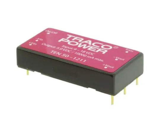 64-0608-36　TRACOPOWER TEN 50 50W Isolated DC-DC Converter Through Hole, Voltage in 9 → 18 V dc, Voltage out 3.3V dc　TEN 50-1210