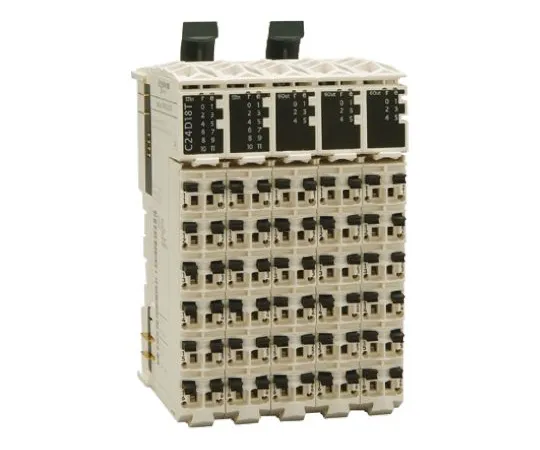 64-0608-71　Schneider Electric TM5 PLC I/O Module 24 Inputs, 18 Outputs 9 A 24 V dc, 99 x 62.5 x 75 mm　TM5C24D18T