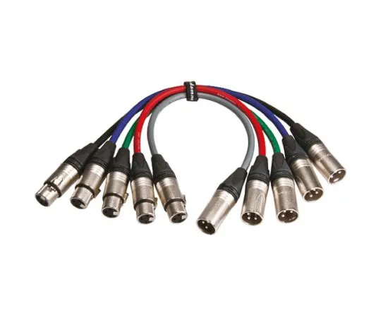 64-0453-67　Van Damme XLR Audio Video Cable Assembly 250mm Black Male XLR3 to Female XLR3　101-345-001