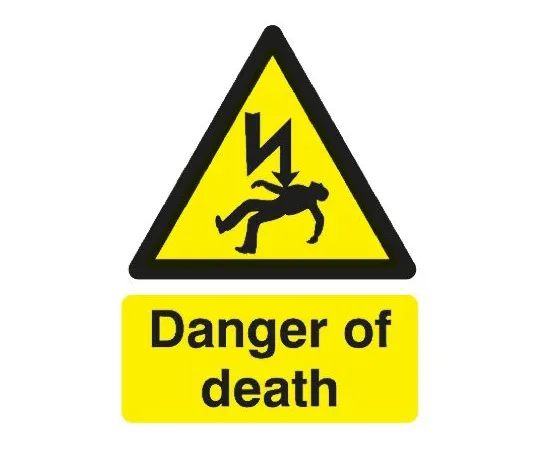 64-0566-32　RS PRO Danger Label (English), White Self-Adhesive Vinyl　763-1614
