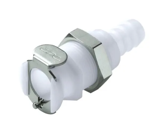 64-0572-12　Straight Male Hose Coupling Coupling Body - Non-Valved, Hose Barb, Panel Mount, Acetal　PLC160-04