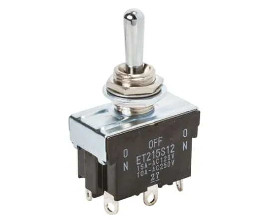 64-0559-08　Copal Electronics Toggle Switch (On)-Off-(On) Bipolar Double Throw (DPDT) Panel Mount　ET215S12-Z