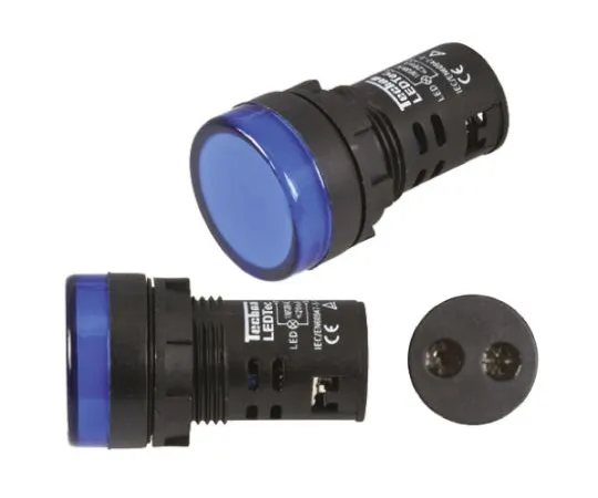 64-0571-01　RS PRO Blue LED Indicator, 22mm Cutout, IP65, 12 V ac/dc　791-8585