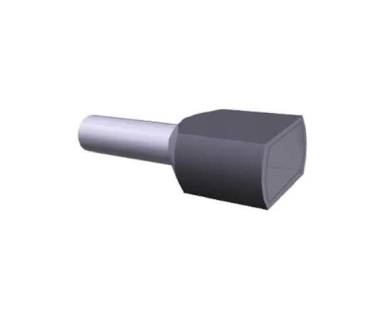64-0378-71　TE Connectivity Insulated Crimp Bootlace Ferrule, 12mm Pin Length, 3.7mm Pin Diameter, 2 x 4mm² Wire Size, Grey　1-966144-0