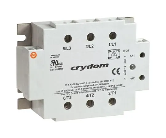 64-0402-84　Sensata / Crydom 25 A rms Solid State Relay, Instantaneous, Panel Mount, SCR, 530 V rms Maximum Load　D53TP25C-10