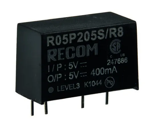 64-0440-74　Recom 2W Isolated DC-DC Converter Through Hole, Voltage in 10.8 → 13.2 V dc, Voltage out 12V dc　R12P212S/R8