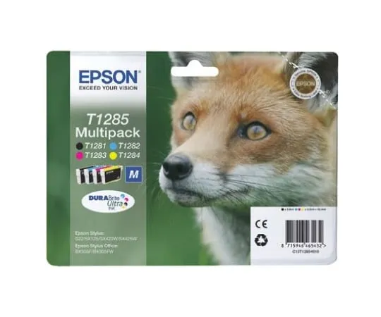 64-0423-61　Epson T1285 Black, Cyan, Magenta, Yellow Ink Cartridge　C13T12854010