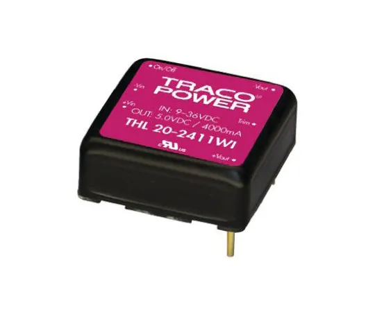 64-0441-94　TRACOPOWER THL 20WI 20W Isolated DC-DC Converter Through Hole, Voltage in 18 → 75 V dc, Voltage out 3.3V dc　THL 20-4810WI