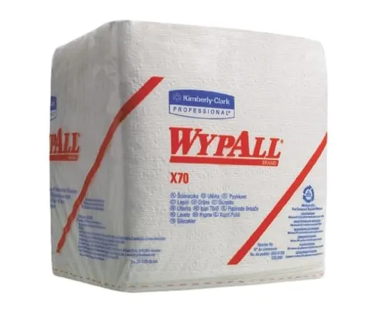 64-0347-33　Kimberly Clark Quarter Fold of 76 White Wypall X70 Cloths for Medium Duty Cleaning Use　8387