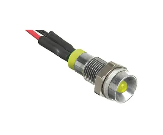 64-0410-21　RS PRO Yellow Indicator, 110 V ac, 8mm Mounting Hole Size, Lead Wires Termination, IP67　723-9573